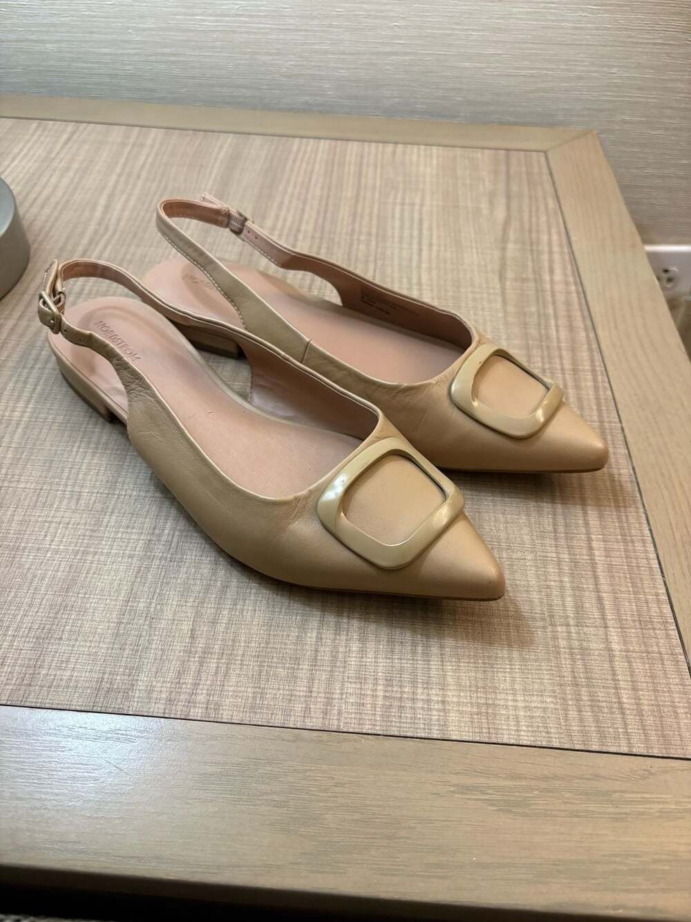 Nordstrom Becca Pointed Toe Slingback Flat in Tan